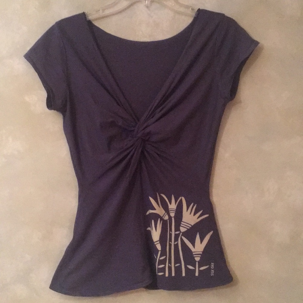 EUC handmade silk screen shirt size small